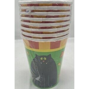 Vintage Halloween Smiling Pumpkins Party Deco Cups 8-9oz 1990 New